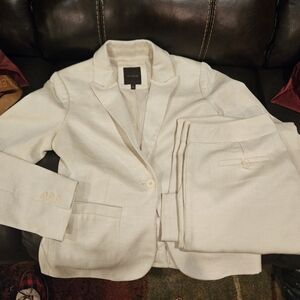 The Limited Womens Cream/Ivory Suit Set Size 10 Pants/Matching Blazer Small